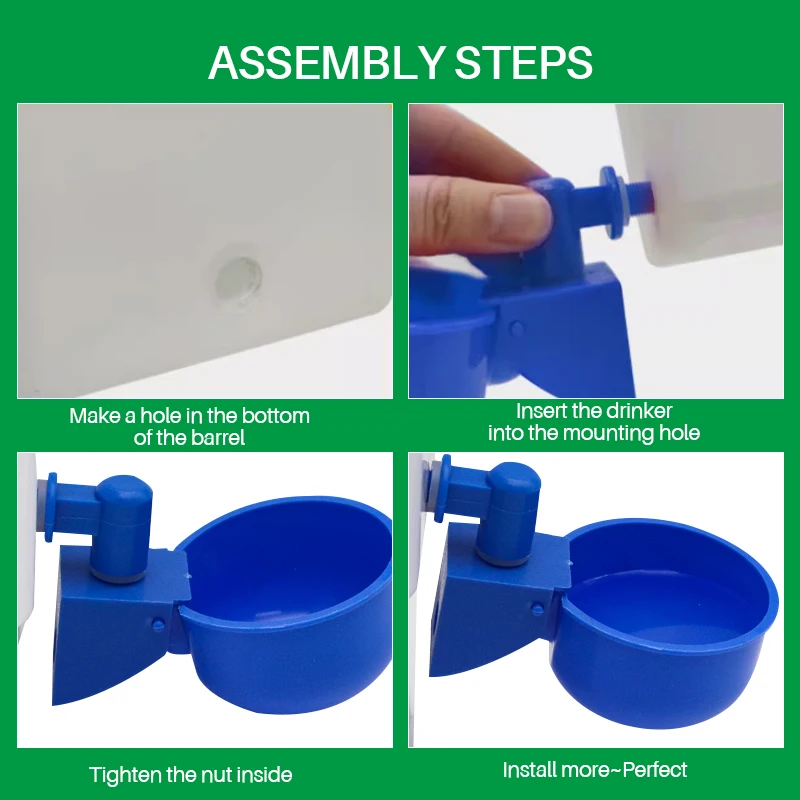 Copo Bebedouro Automático para Aves com 5 Peças - Imagem 4