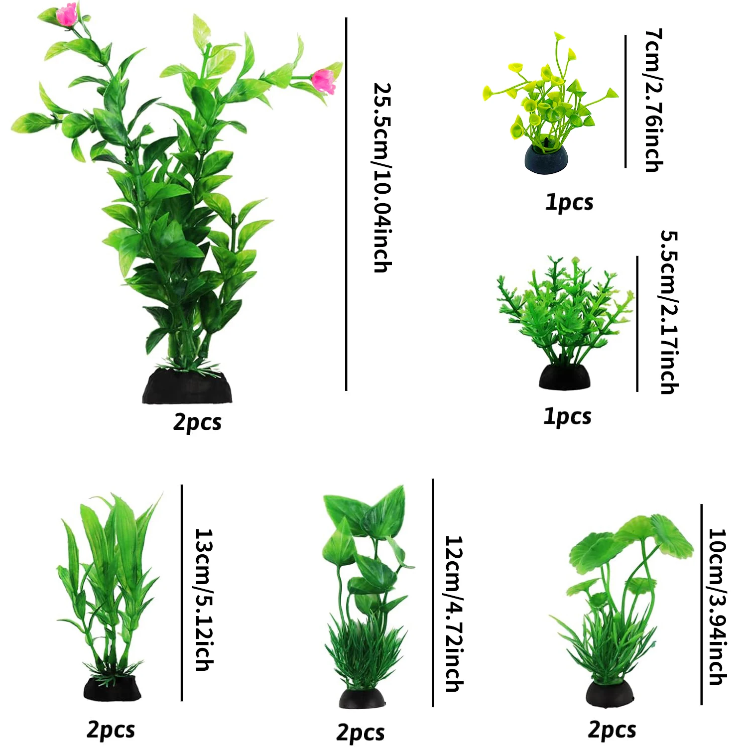 Plantas Artificiais para Aquário, 10 Peças, para Decoração de Tanque - Image 2
