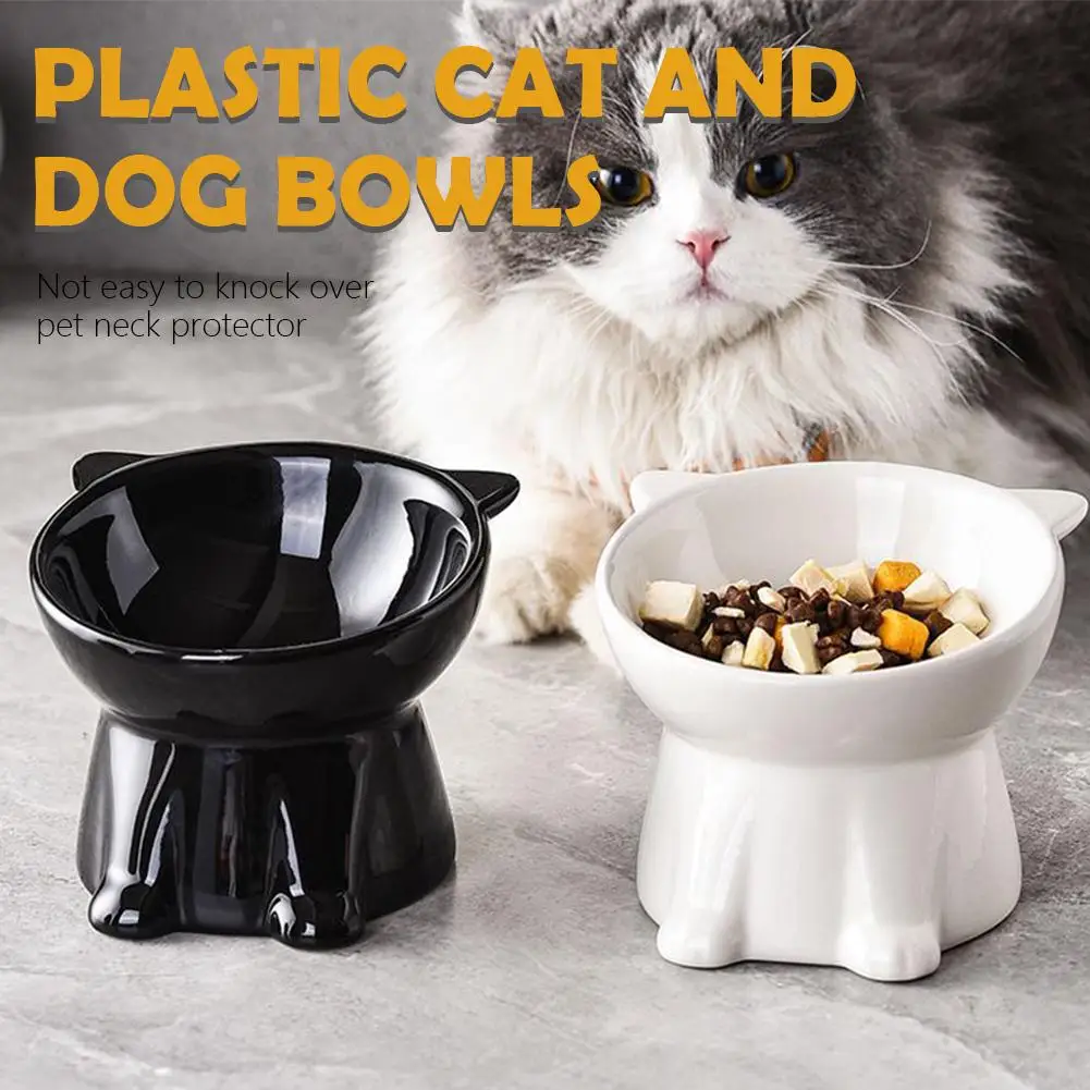tigela elevada para gatos de plástico