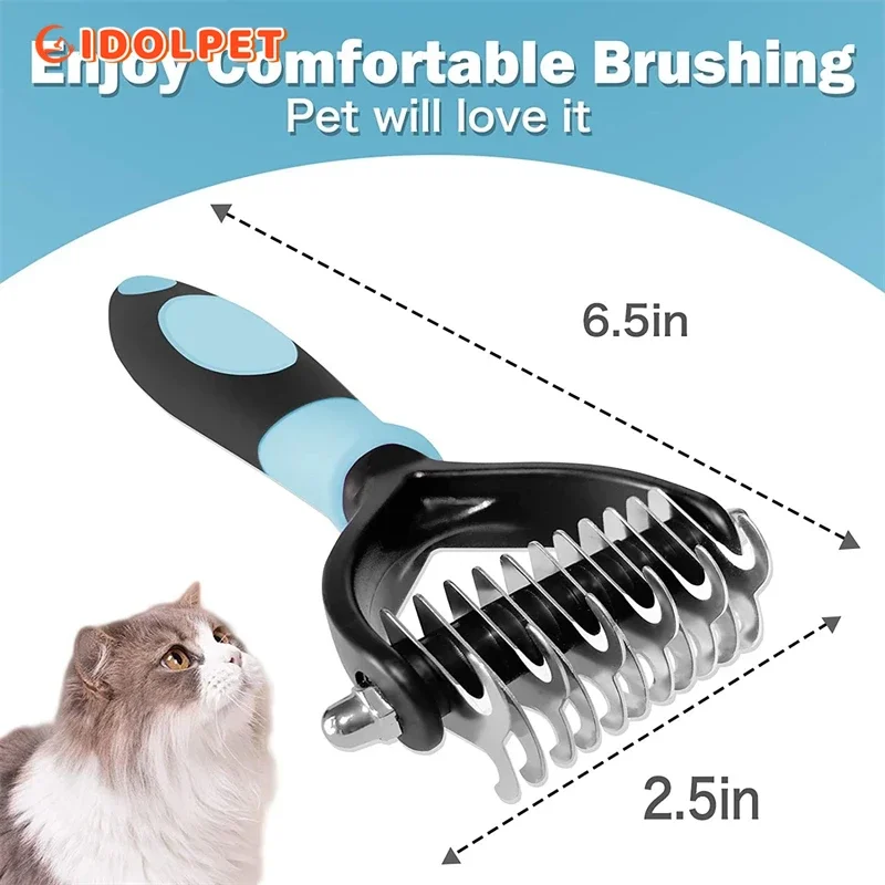 Escova para Cães e Gatos com 2 Lados de Dentes de Aço Inox - Imagem 6
