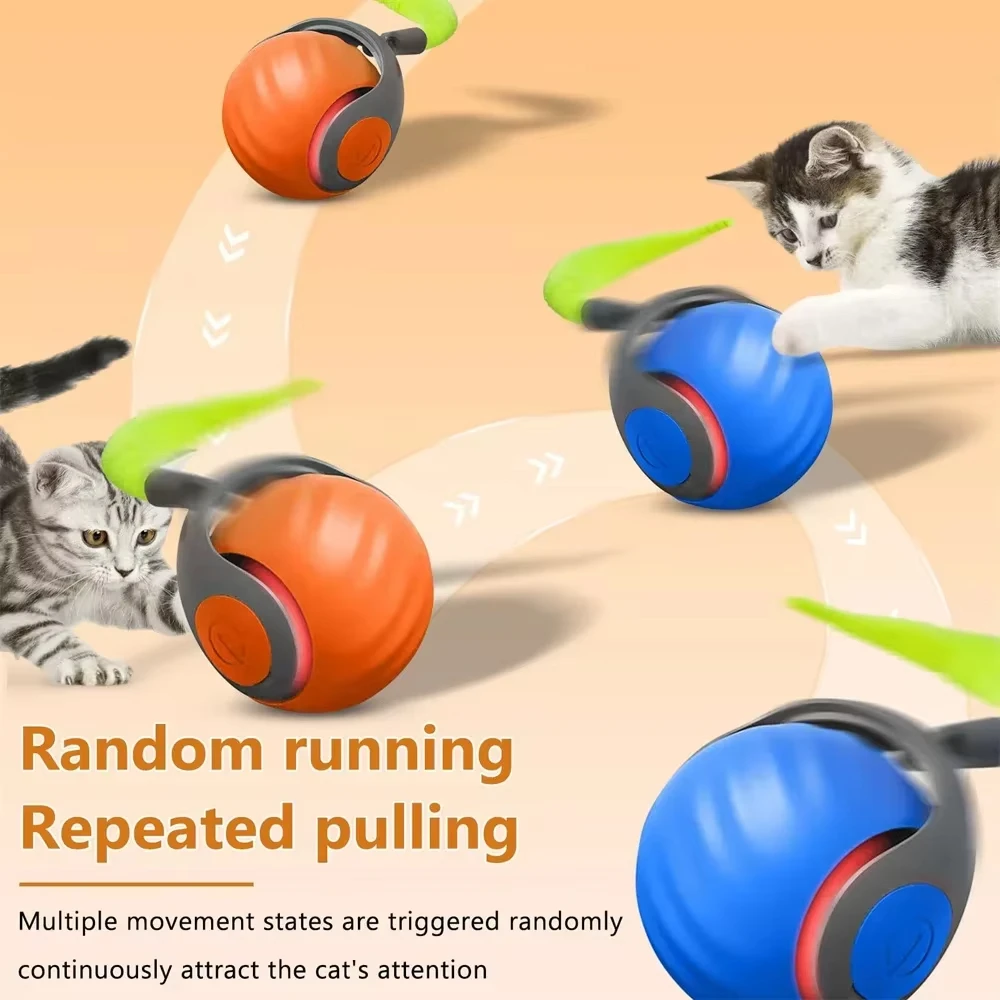 Brinquedo para Gatos Bola Rolante Automática Recarregável USB - Imagem 5