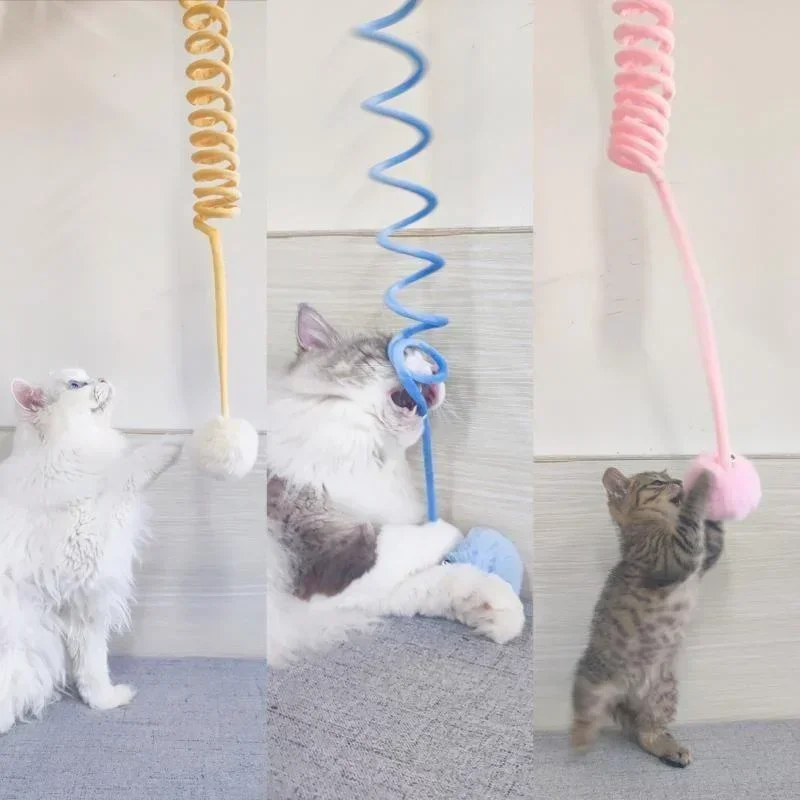 Brinquedo Interativo para Gatos com Bola de Pelúcia e Mola de 2,5 m - Imagem 2