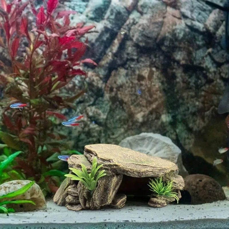 Plataforma de Resina para Tartarugas 16 cm com Abrigo e Área de Descanso - Imagem 4