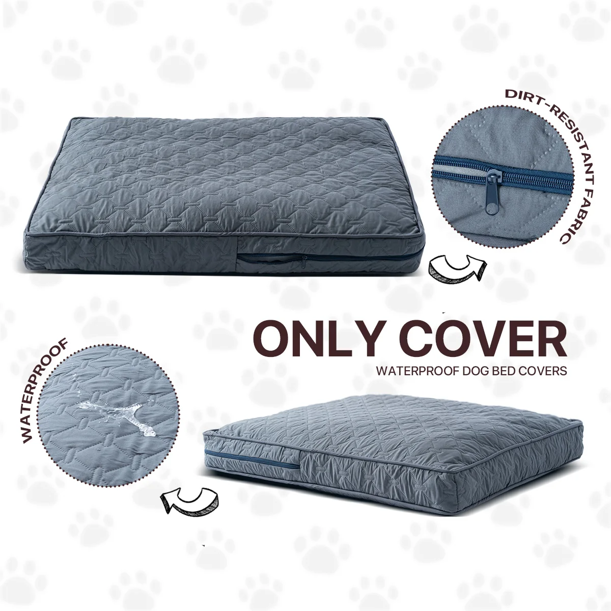 Capa para Cama Ortopédica para Cães Grandes Lavável Ciano Claro - Image 6