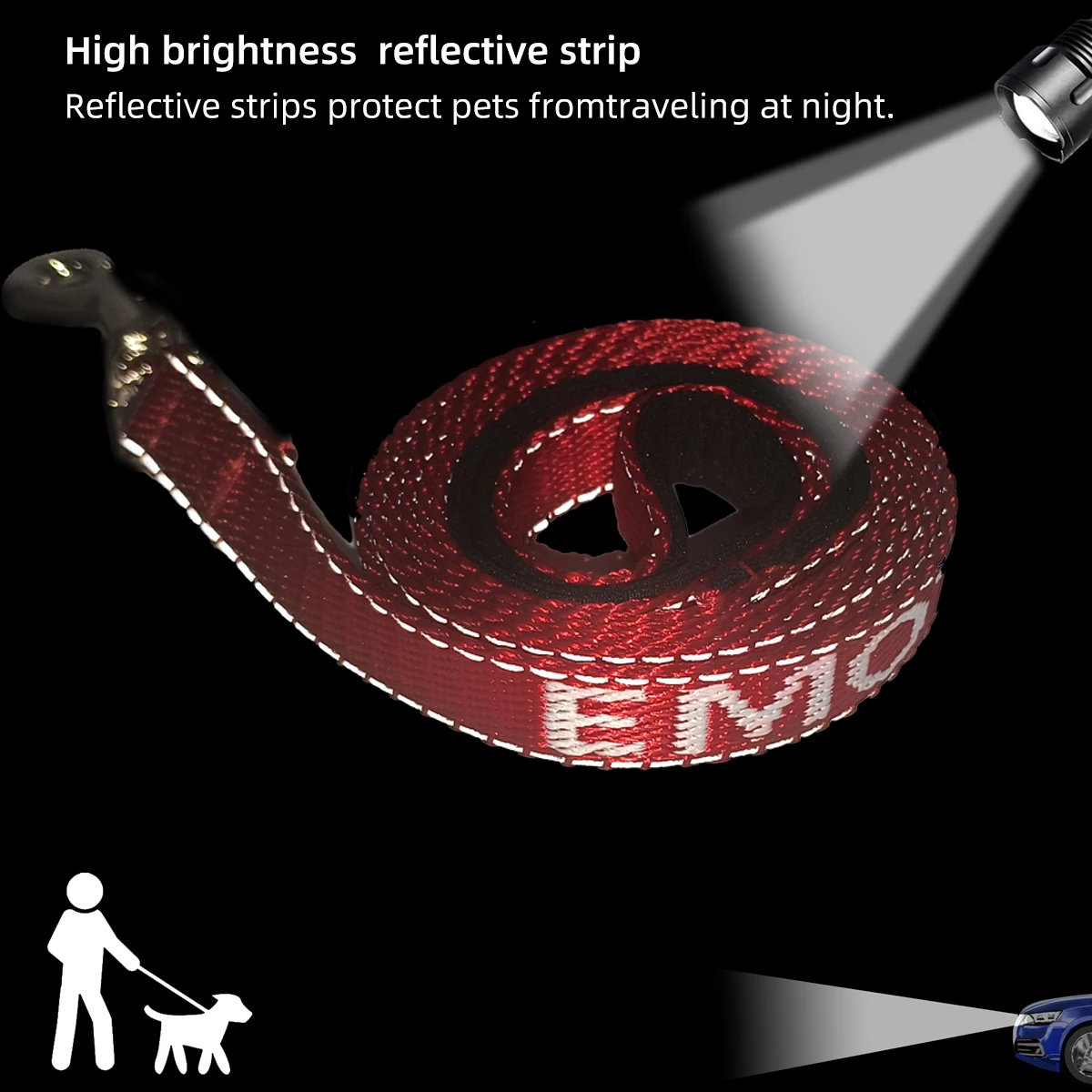 Trela Jacquard para Cães Pequenos e Médios para Caminhada e Esporte - Imagem 5