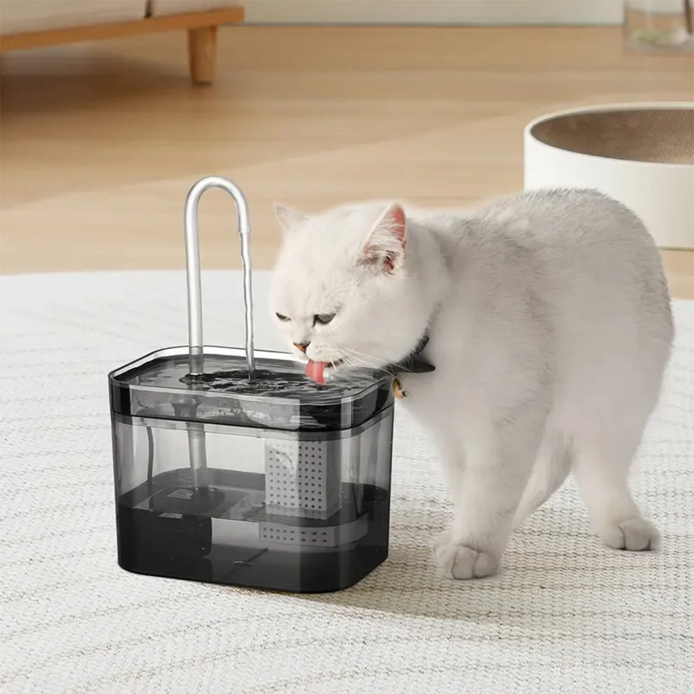 Fonte de Água para Gatos 1.5L Transparente com Filtro USB - Imagem 2