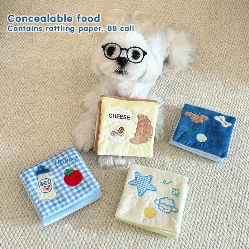 Brinquedo Livro para Cães e Gatos Amarelo com Som e Esconde-Petisco - Imagem 2