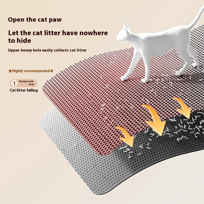 Tapete de Areia para Gatos de 2 Camadas com Base Impermeável - Imagem 3