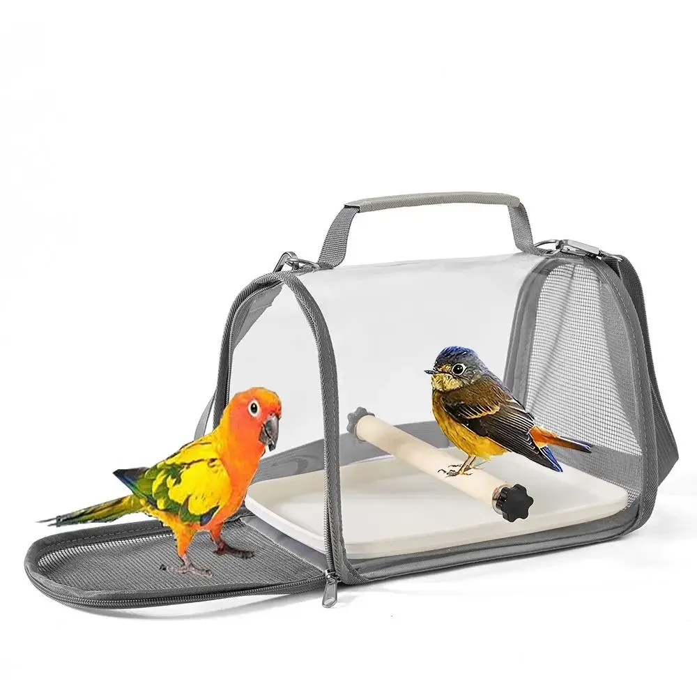 Bolsa de Transporte para Pássaros Cinza 26x19,5x19 cm com Ventilação - Imagem 6