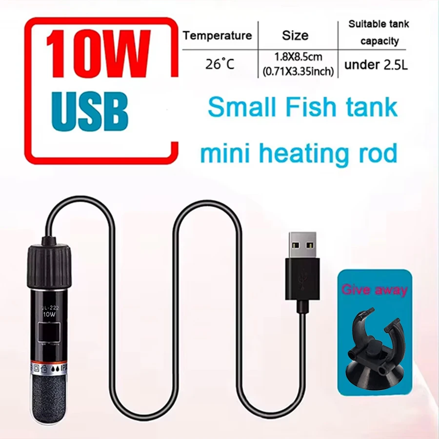 Aquecedor USB para Aquário Pequeno 10W com Termostato 26°C - Imagem 5