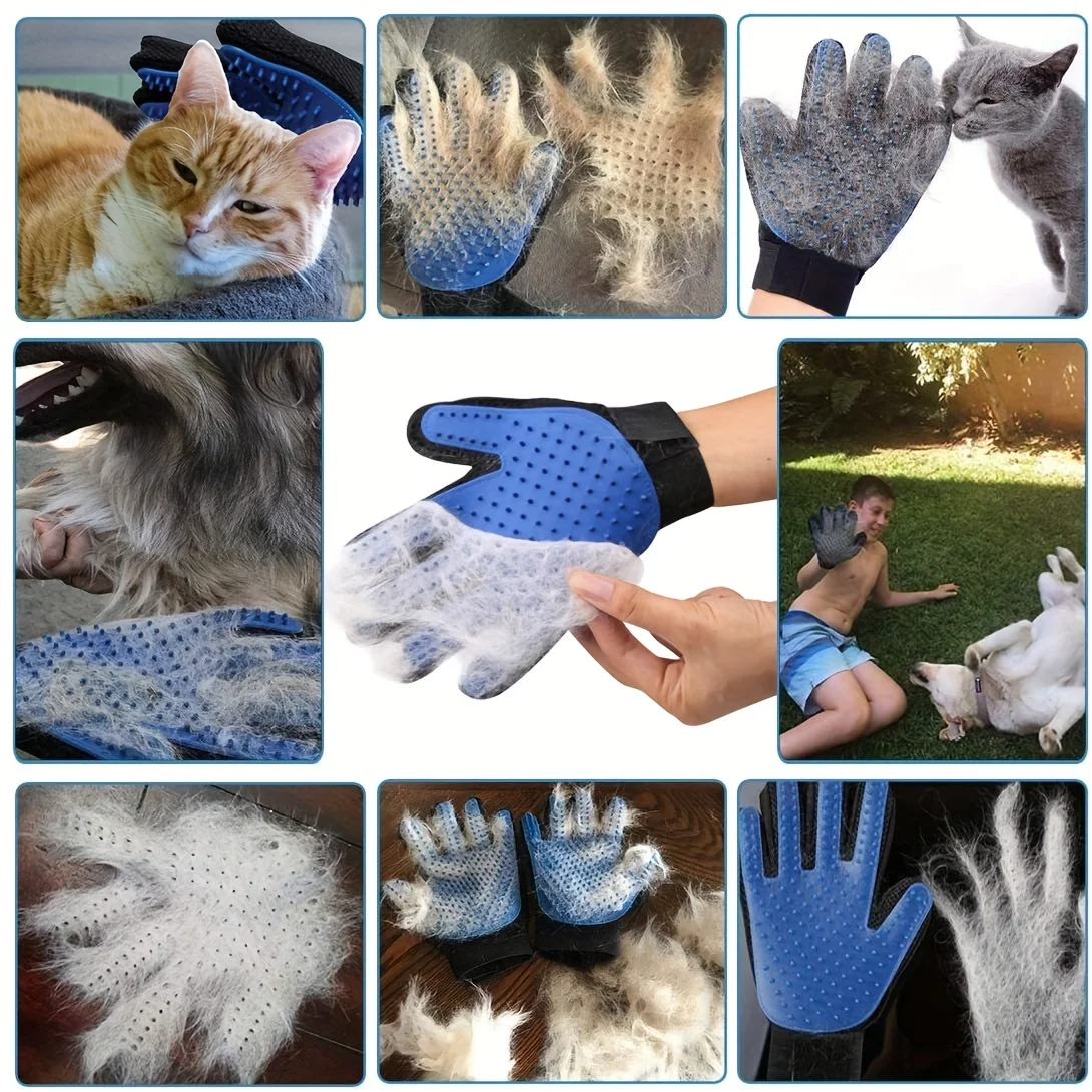 Kit de Limpeza 2 Peças para Cães e Gatos, Luva e Escova - Imagem 2