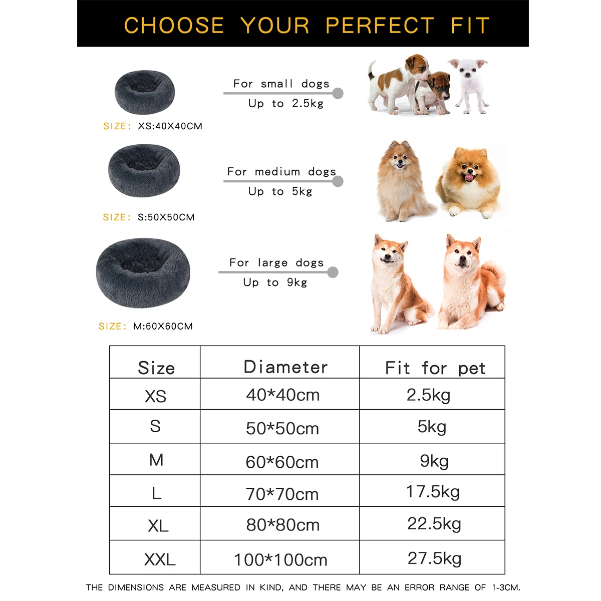Cama Sofá para Cães e Gatos de Pelúcia Branca 40 cm - Image 6