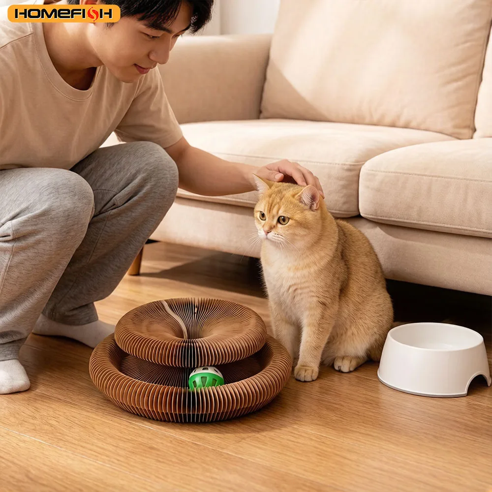 Arranhador Redondo para Gatos em Papelão Corrugado - Imagem 2