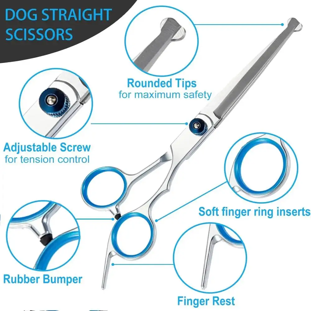Tesoura de Tosa para Cães e Gatos de Aço Inoxidável Redonda - Imagem 3