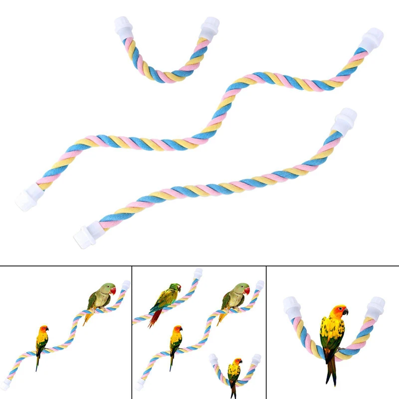 Brinquedo de Corda de Algodão para Pássaros Colorido para Gaiola - Imagem 4