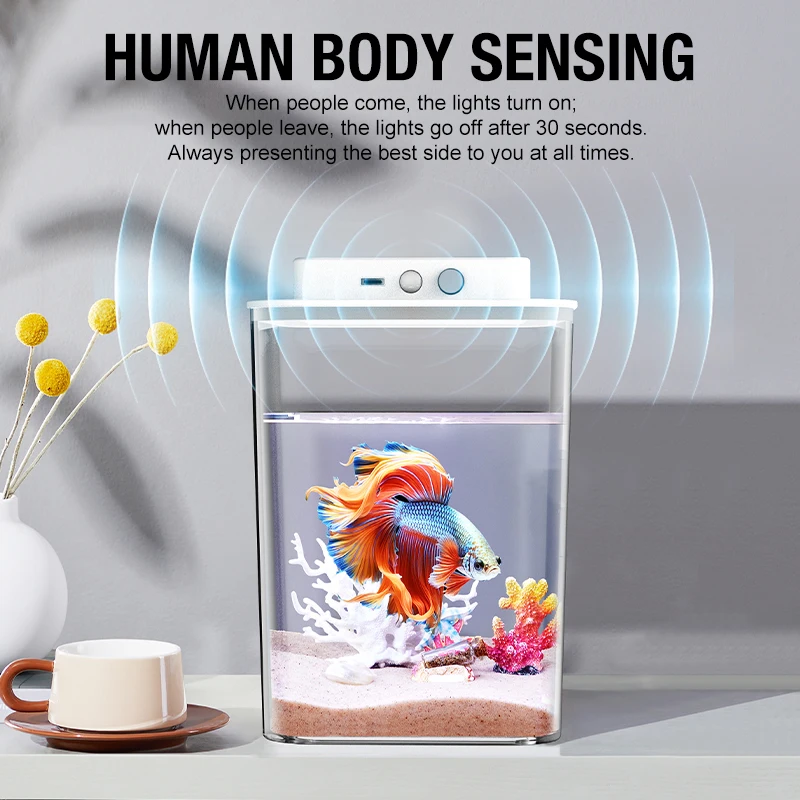 Aquário de Mesa para Peixes Dourados 11,6 cm com Iluminação Branca - Imagem 2