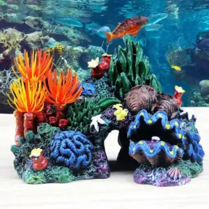 decoração resina coral para aquário