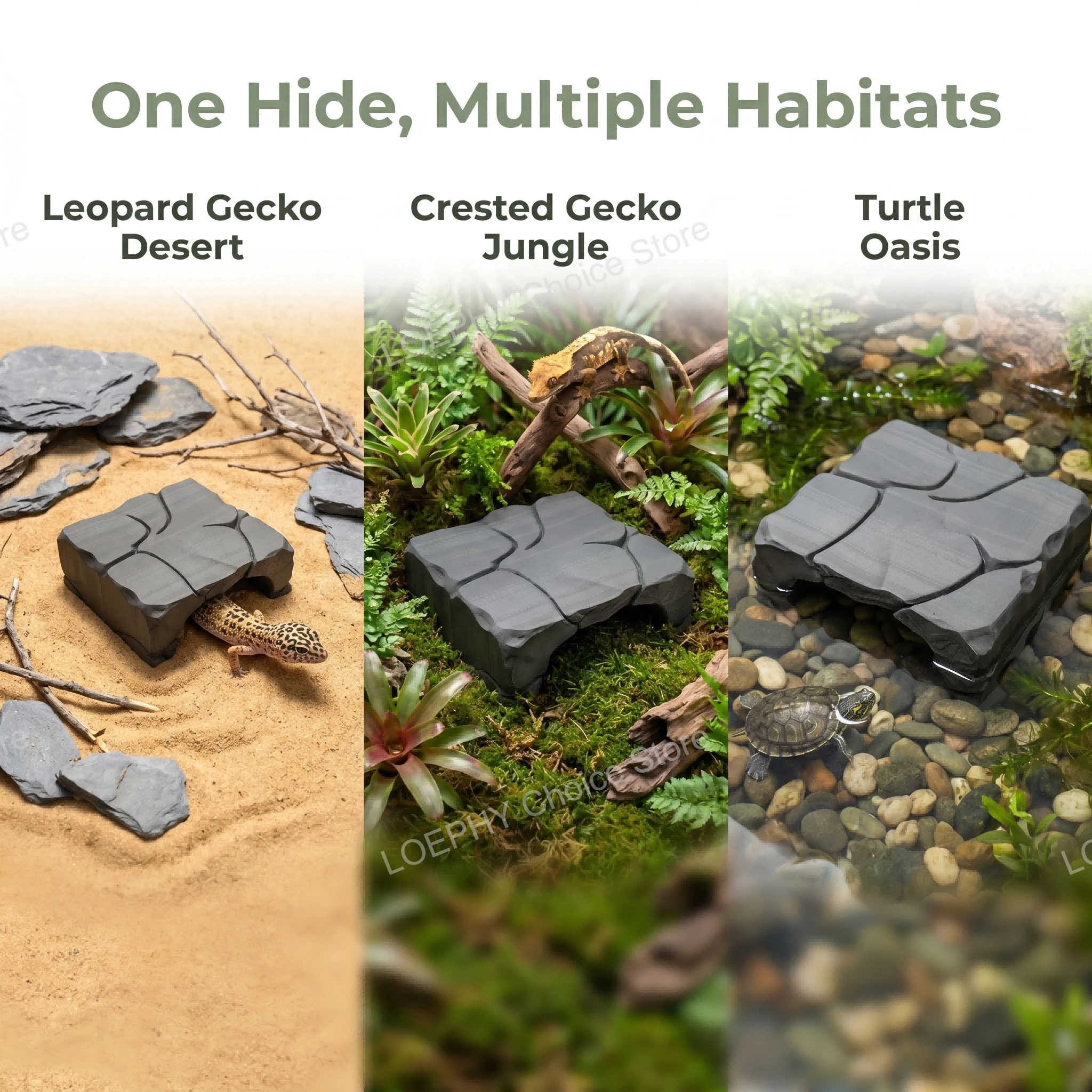 Abrigo para Répteis em PETG com Textura de Pedra Natural - Imagem 4