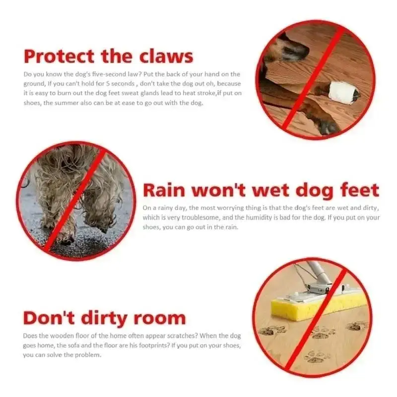 Botas de Chuva para Cães Pequenos Antiderrapante 4 Peças - Imagem 5