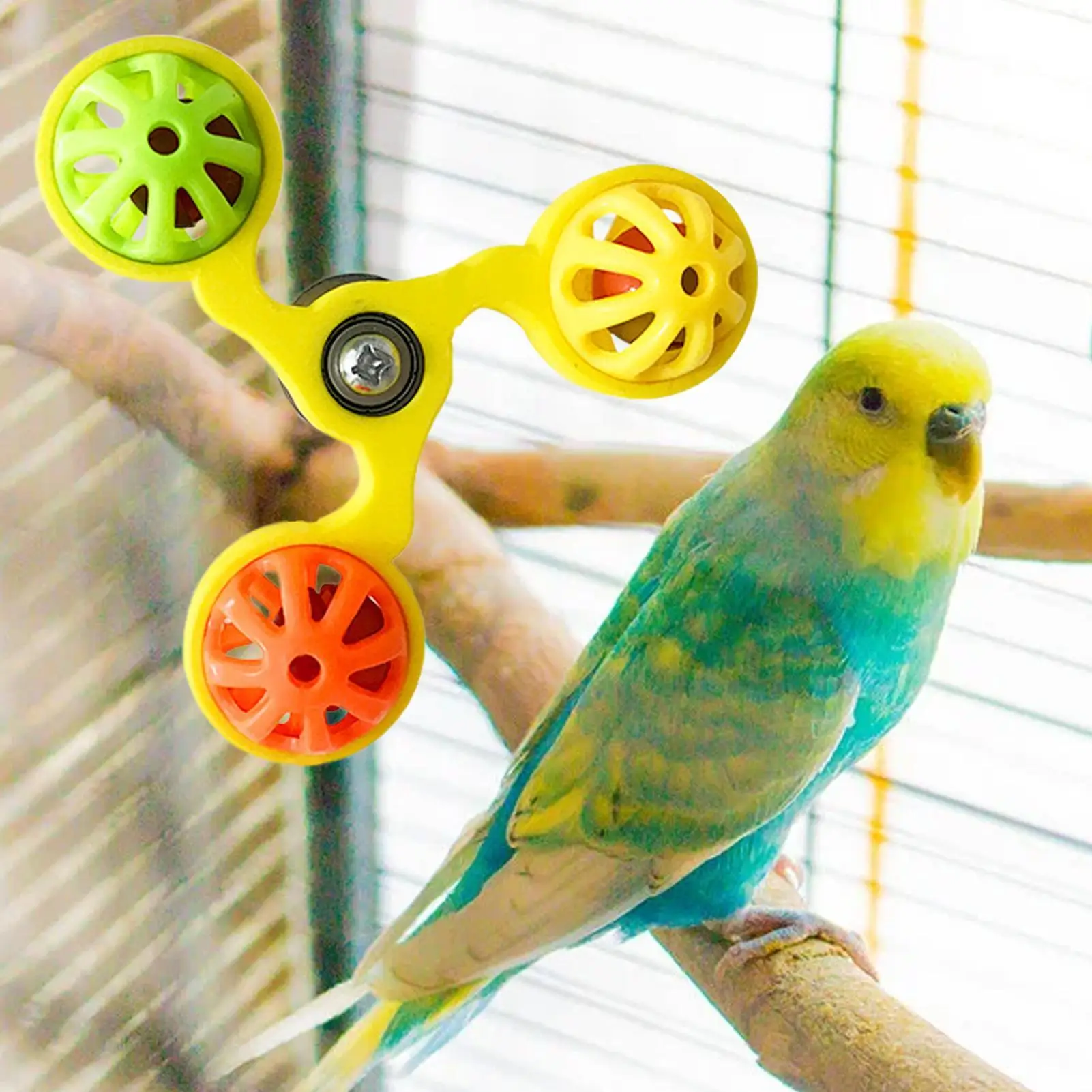 Brinquedo para Papagaios Moinho de Vento Giratório para Gaiola - Imagem 4