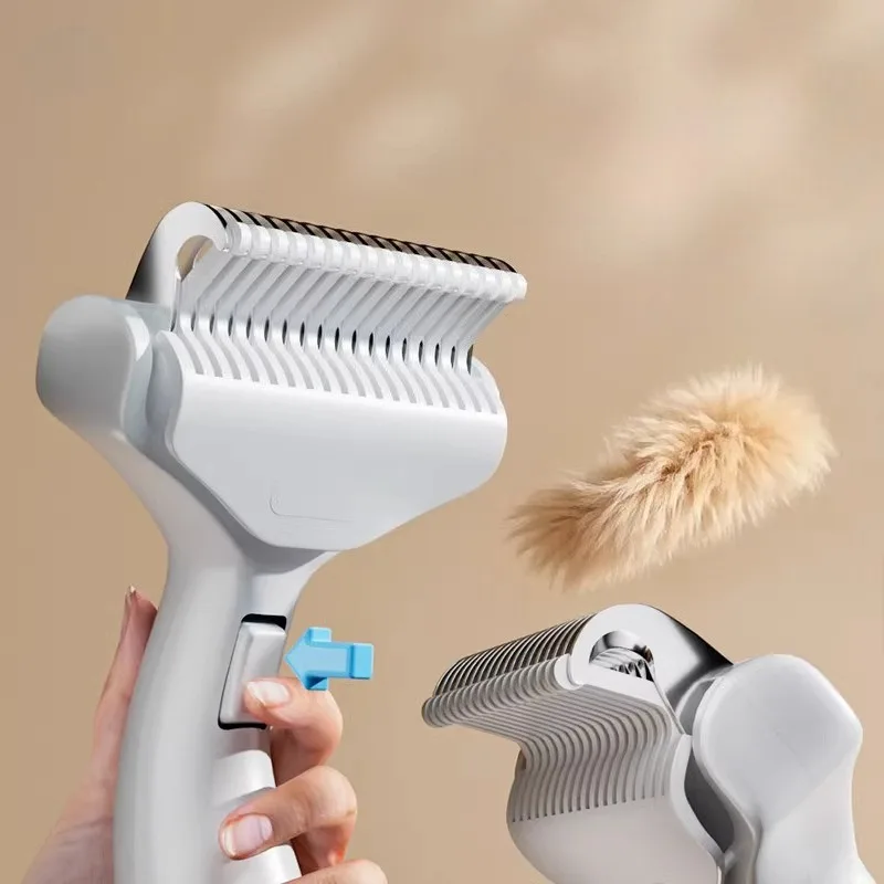 Escova para Cães e Gatos com Dentes Curvados de Aço Inoxidável - Imagem 4