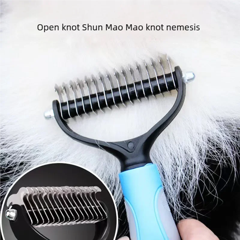 Escova Desembaraçadora para Pets Dupla Face de Aço Inoxidável - Imagem 2