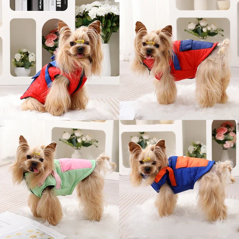Jaqueta para Cães e Gatos com Arnês para Passeio no Inverno - Imagem 5