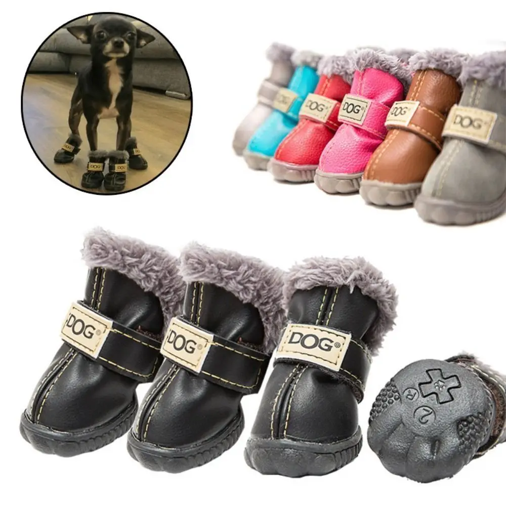 Botas de Neve para Cães de PU com Sola Antiderrapante 4 Peças - Imagem 4