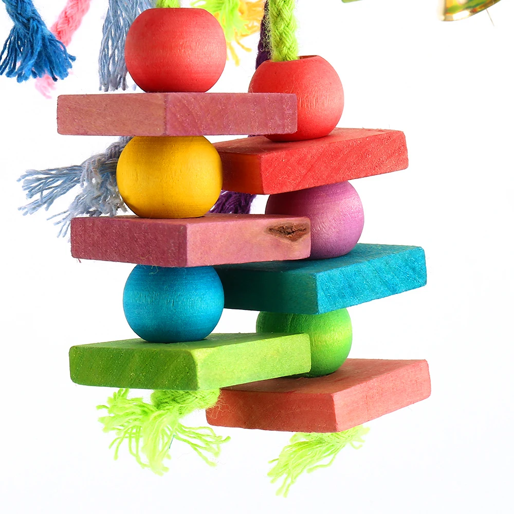 Brinquedo de Madeira para Pássaros e Papagaios com Blocos de Múltiplas Camadas - Imagem 5