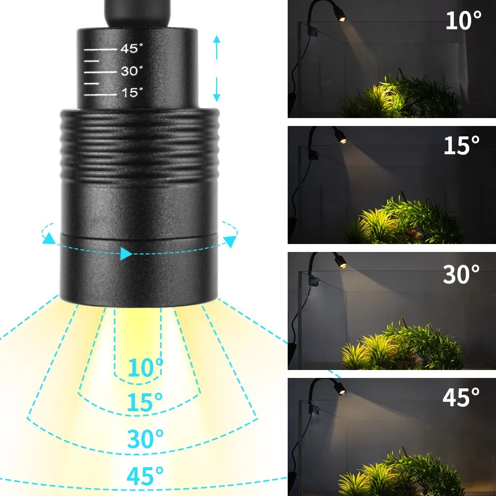 Luz LED para Aquário USB-5V 3W com Clip e Haste Giratória - Imagem 4