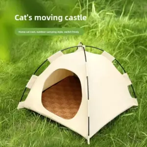 cama tenda para gatos com tapete dupla face