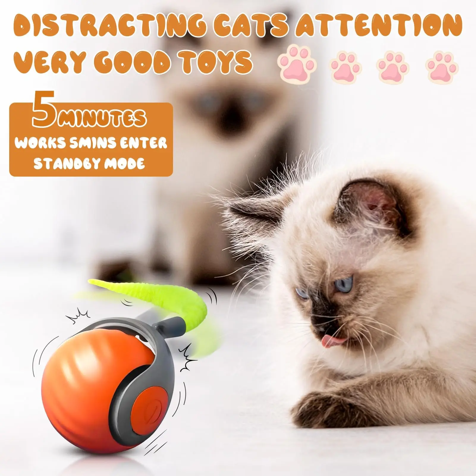 Brinquedo Interativo Speedy Tail para Gatos com Cauda e Ajuste de Duas Velocidades - Imagem 5