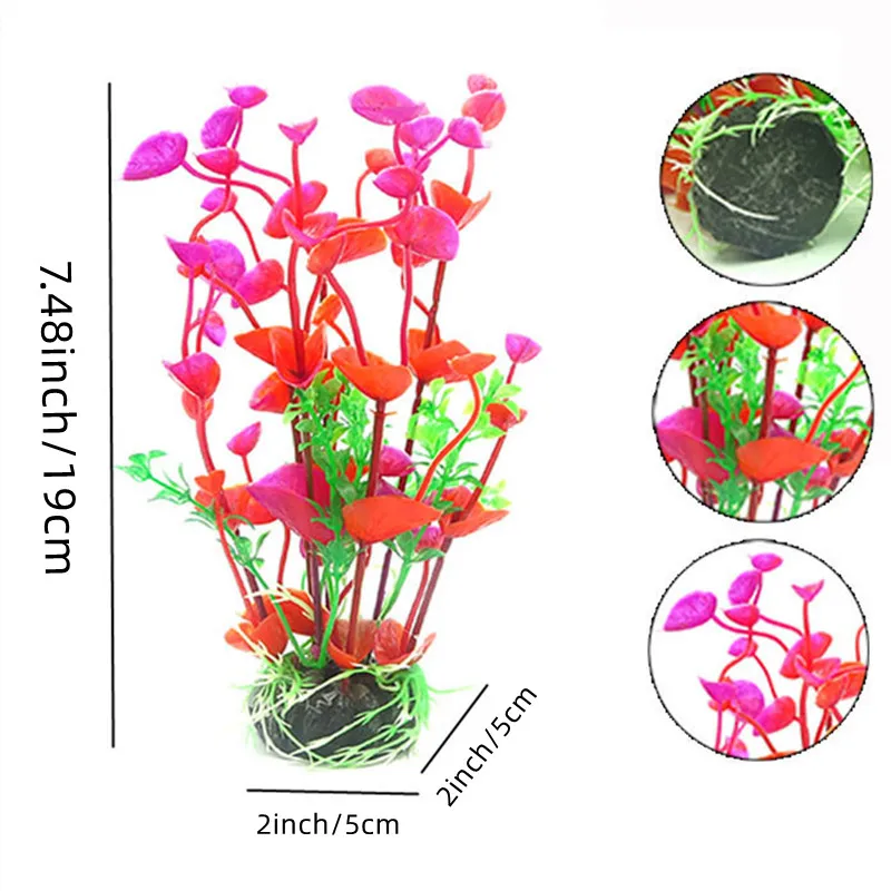 Planta Artificial para Aquário 19 cm Verde para Decoração - Imagem 2