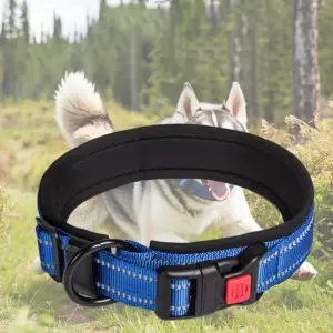 coleira de nylon para cães e gatos refletiva