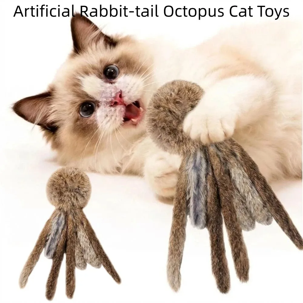 Brinquedo para Gatos de Pelúcia de Coelho Sintético 26 cm - Image 4