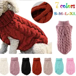 suéter de tricô para cães pequenos