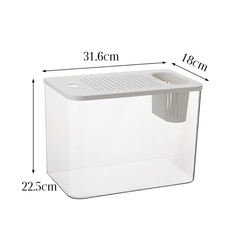 Aquário para Tartarugas de PET+ABS Transparente com Tampa e Orifício de Alimentação - Imagem 5