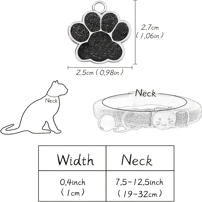 Coleira para Gato Personalizada Brilhante com Placa de Pata - Imagem 4