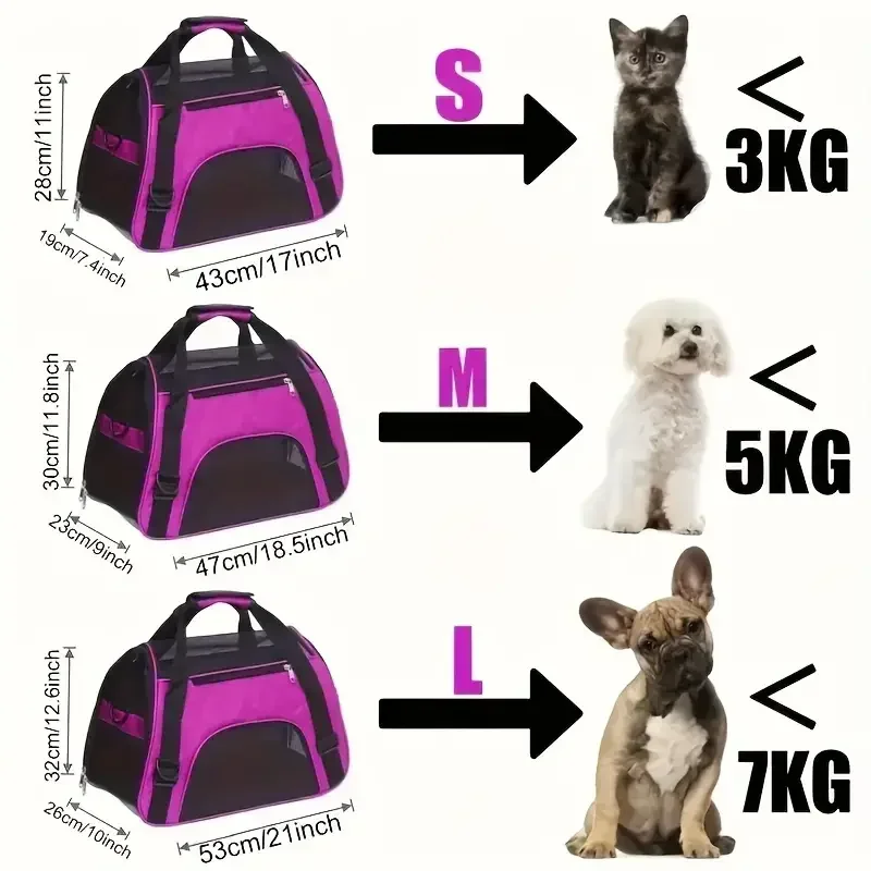 Bolsa de Transporte para Cães e Gatos Dobrável e Respirável - Imagem 2