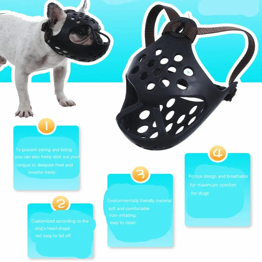 Focinheira para Cães de Focinho Curto de Silicone Ajustável - Image 5