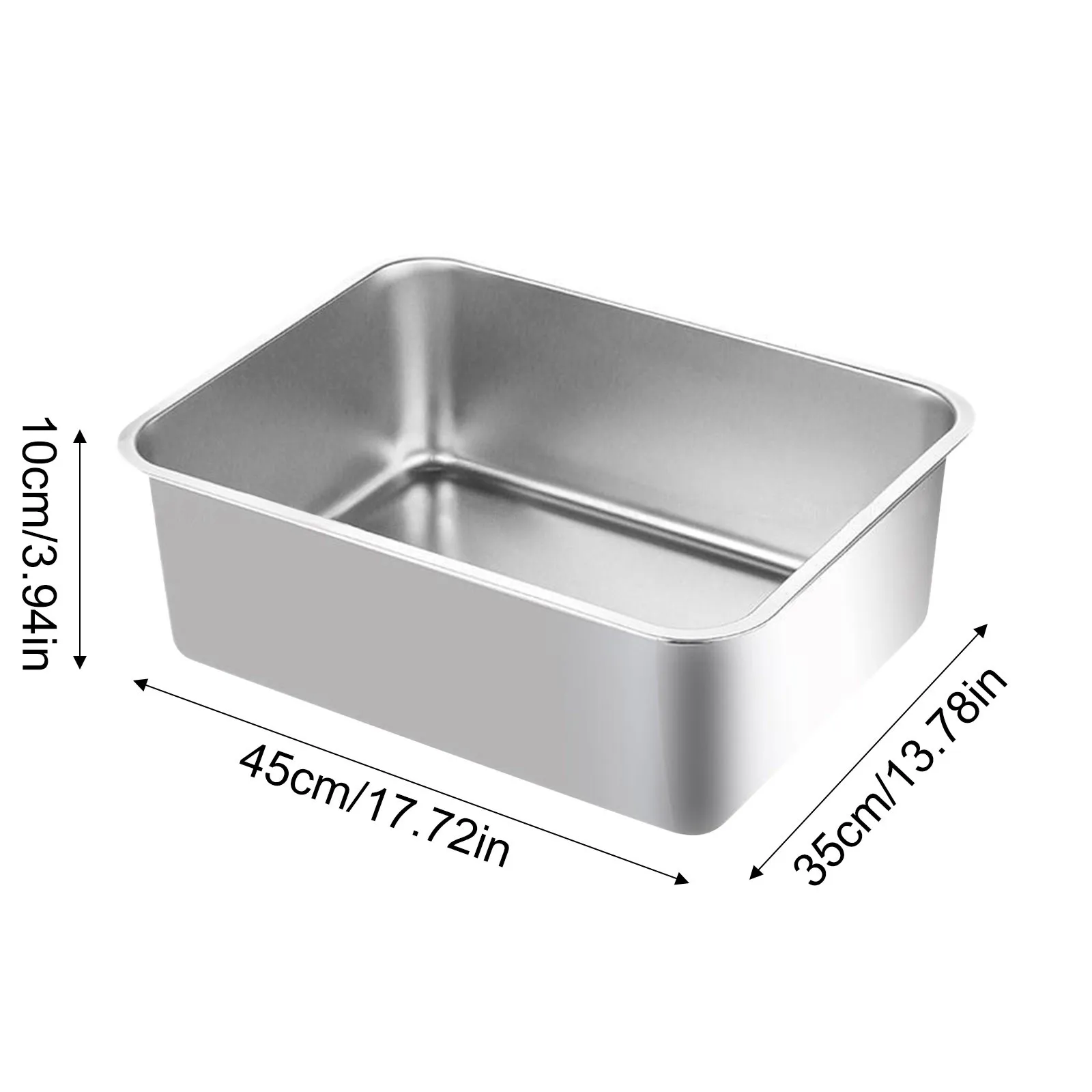 Caixa de Areia Inox para Gatos Grandes 45x35x10 cm Fácil de Limpar - Imagem 6