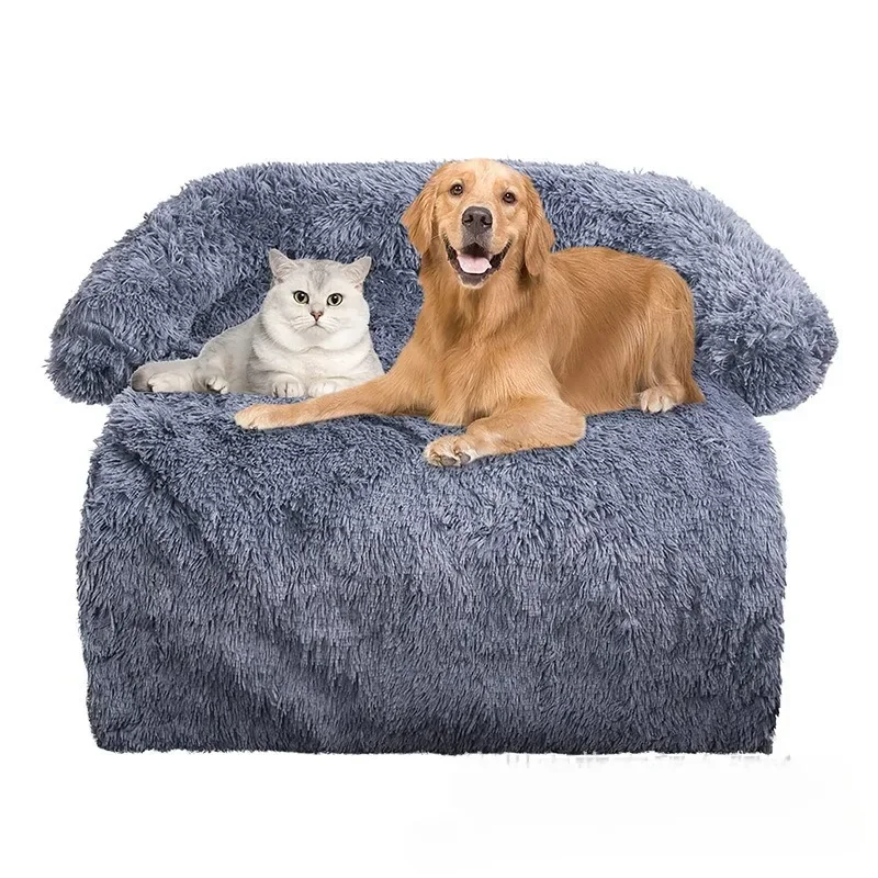 cama sofá de pelúcia para cães e gatos lavável