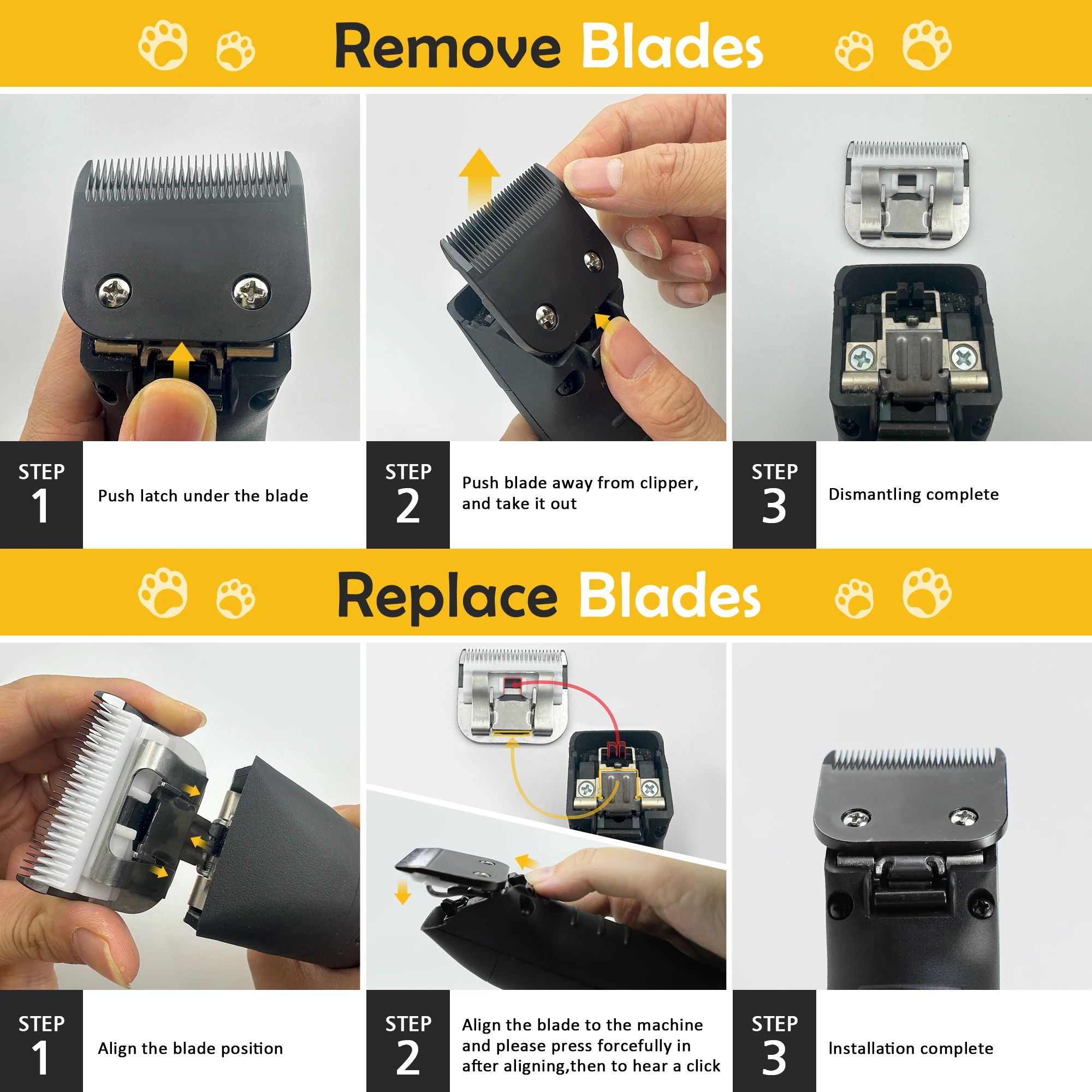 Lâmina de Aço Carbono para Tosquiadeira de Cães 1.5 mm com Encaixe Removível - Image 5