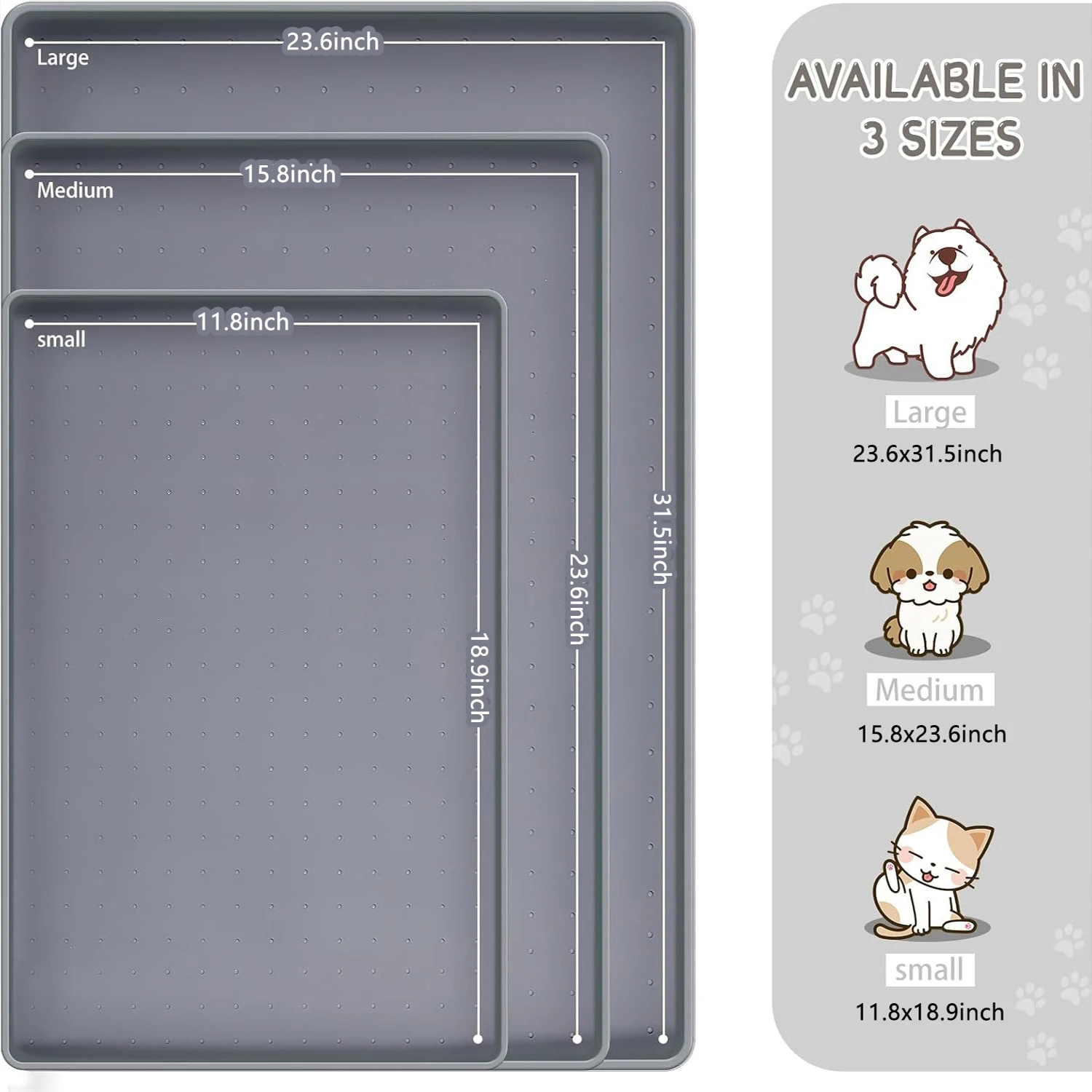 Tapete de Silicone para Comida de Gato e Cães com Borda Antiderrapante - Imagem 2