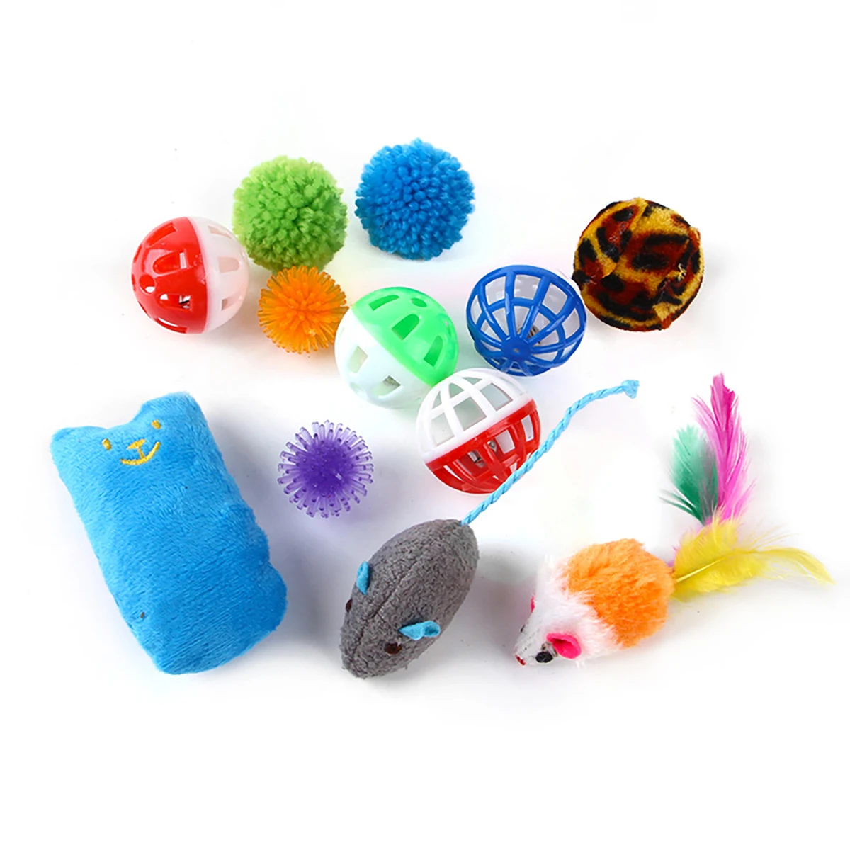 Kit de Brinquedos para Gatos 12 ou 20 Peças com Varinha e Bolinhas - Imagem 5