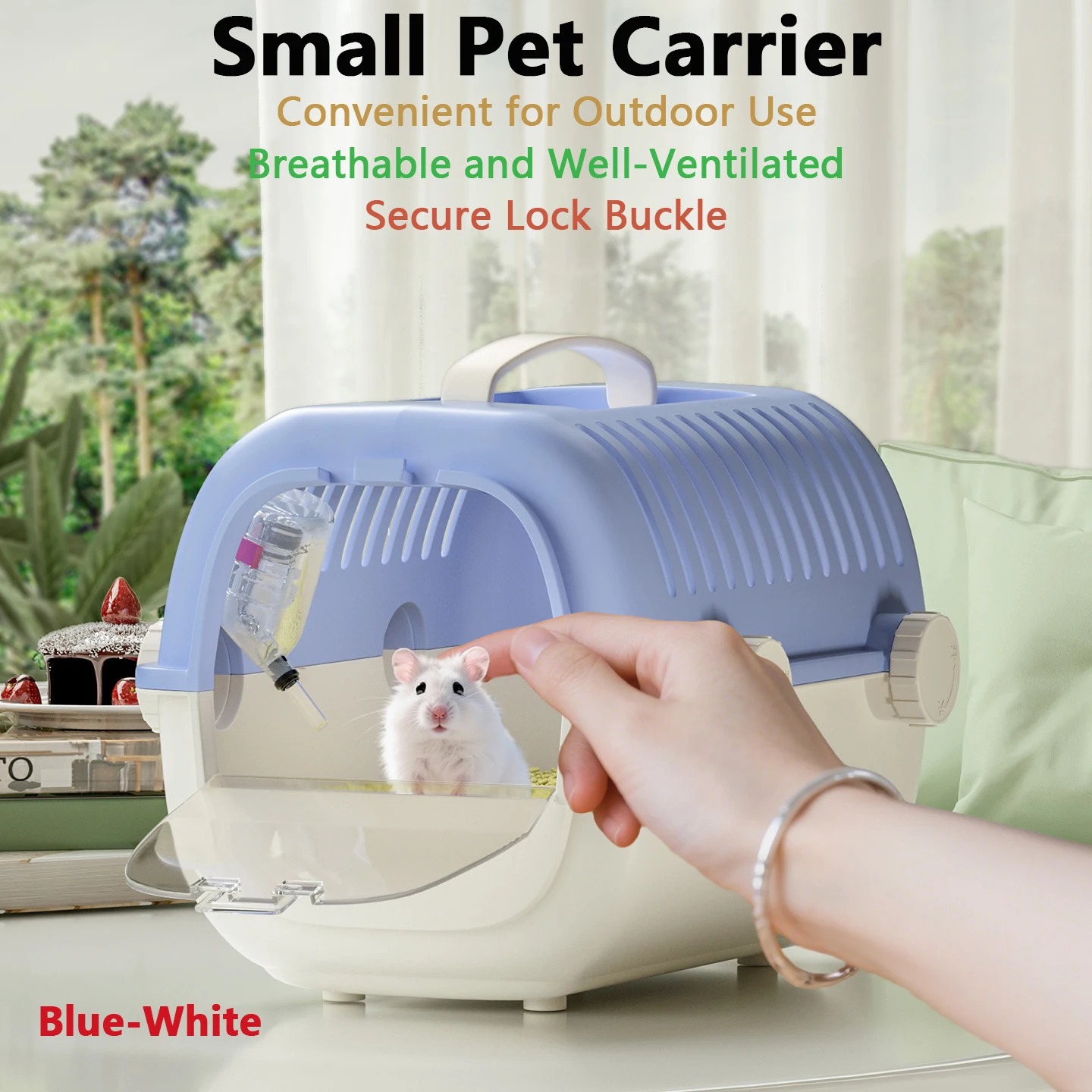 Gaiola de Viagem para Hamsters e Pássaros com Garrafa de Água Integrada - Imagem 4