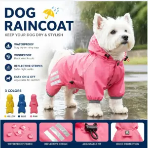 capa de chuva para cães pequenos e médios