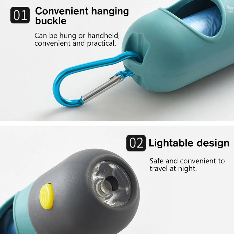 Dispensador de Sacos para Cães e Gatos com Luz LED e Fivela de Metal - Imagem 4