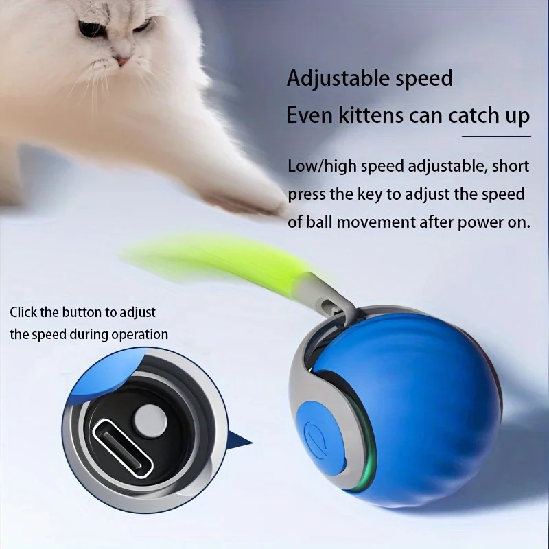 Brinquedo Bola Interativa para Gatos Recarregável USB com Sensor de Movimento - Imagem 2