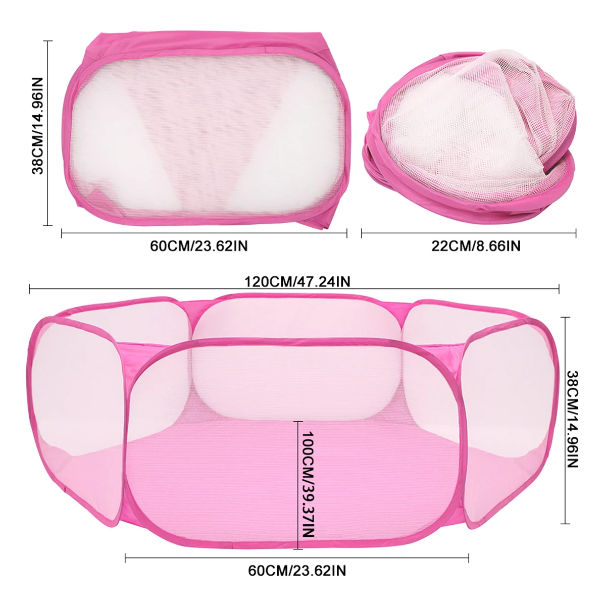 Cercado Transparente Dobrável para Hamster e Coelhos 120 cm - Imagem 6